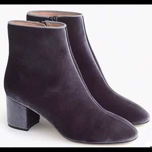 NIB J Crew Hadley Velvet Ankle Boot